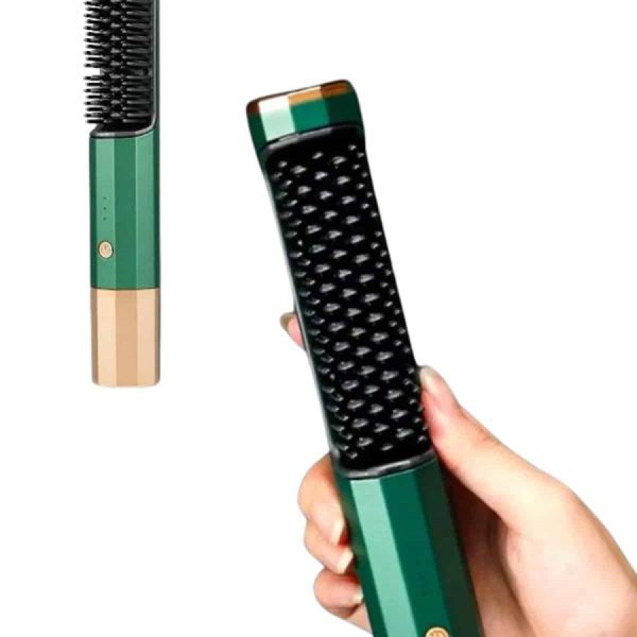 Blown Hair Straightener Blow Dryer Comb with High Heat Adjustment and Ionic Features