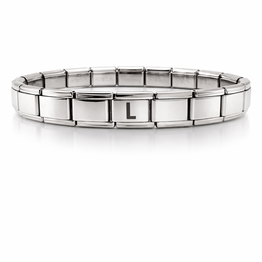 L Letter Steel Bracelet – Personalized Initial Bracelet – Stainless Steel Elegant Women s Bracelet