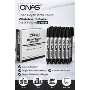 Onas Black Whiteboard Marker Whiteboard Marker Low Odor 12 Pieces Box
