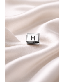 Nomination Compatible Letter H Charm, Steel Bracelet Accessory, Personalized Letter Module, Minimal & Stylish Design