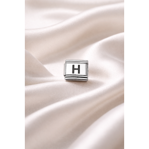 Nomination Compatible Letter H Charm, Steel Bracelet Accessory, Personalized Letter Module, Minimal & Stylish Design