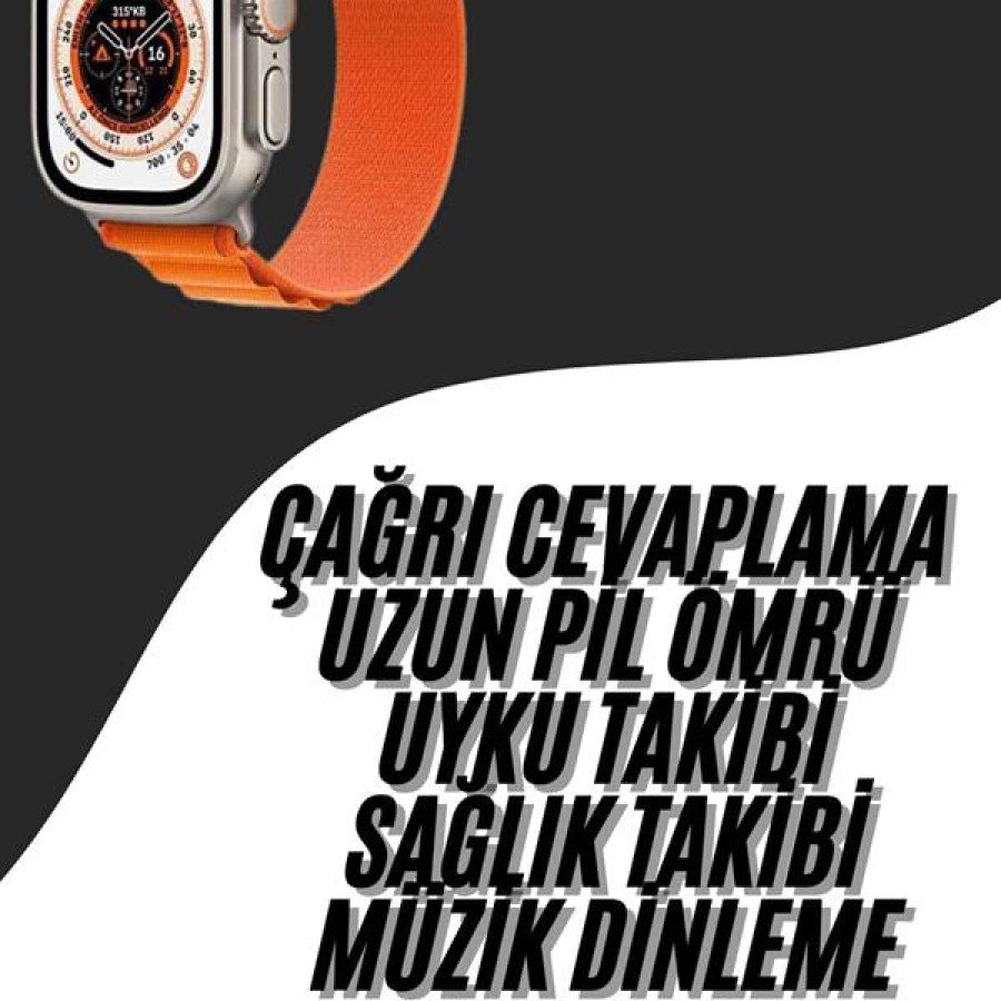 Ultra Max Smart Watch with Band Lock Amoled Screen Vibrating Call Answering