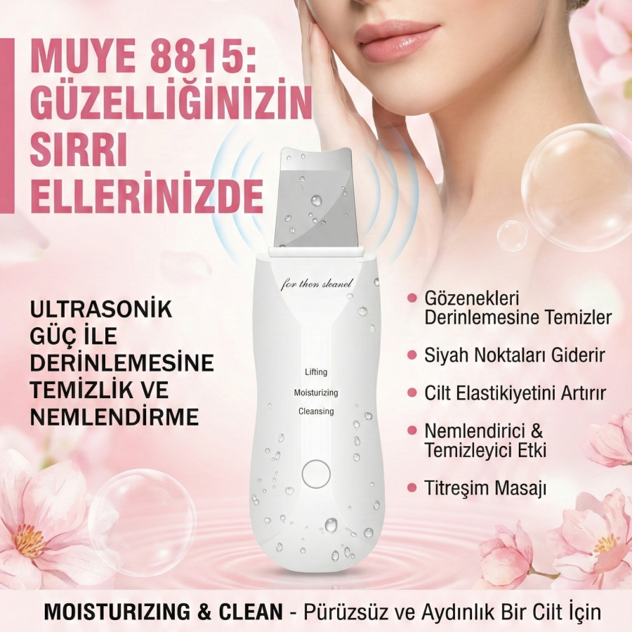 Ultrasonik Spatula Yüz Akne Giderici Siyah Nokta Temizleme Cihazı
