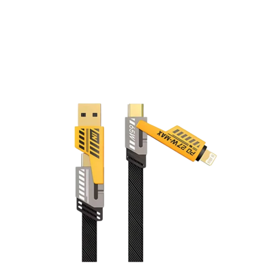 4 in 1 Metal Speed Data Cable – 65W Power, 27W iPhone Support, 480Mbps Transfer 4 in 1 Metal Speed Data Cable – 65W Power, 27W iPhone Support, 480Mbps Transfer