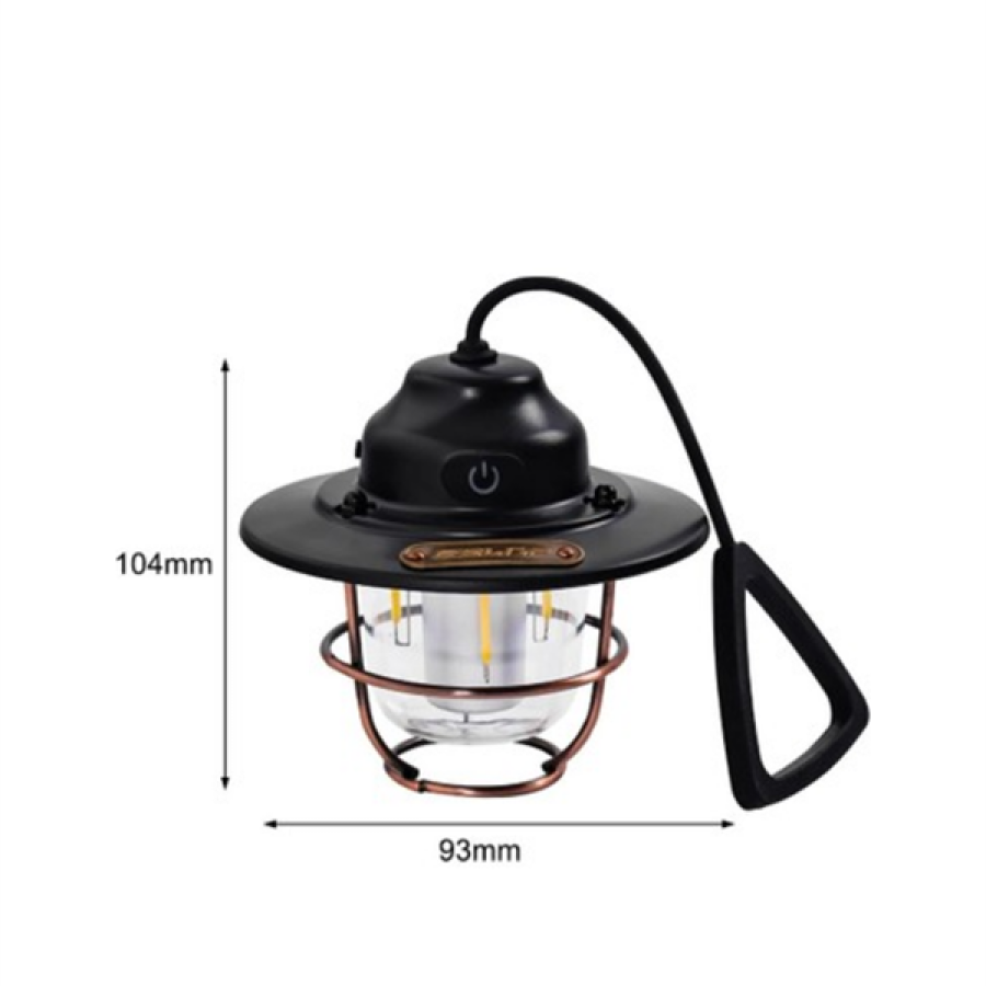 Retro LED Lantern for Camping and Gardening – Warm Light, Long-Lasting Battery