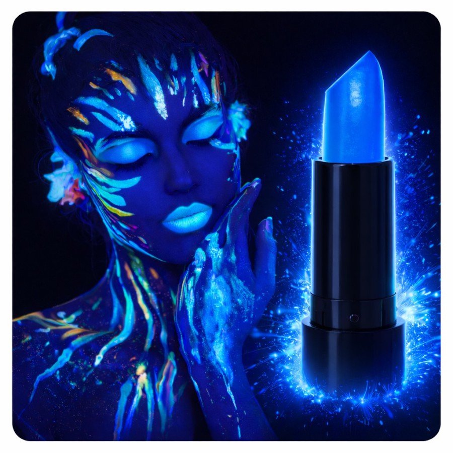 UV Neon Blue Lipstick – Glow in the Dark Makeup Paint UV Neon Blue Lipstick – Glow in the Dark Makeup Paint