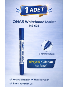 ONAS Whiteboard Marker NS-603 Blue Board Marker 3 mm Round Tip 1 Piece