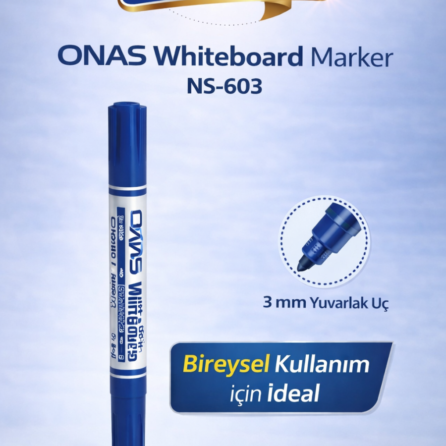 ONAS Whiteboard Marker NS-603 Blue Board Marker 3 mm Round Tip 1 Piece