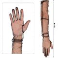 Long Length Lycra Black Color Adult Mega Tulle Gloves 53 cm