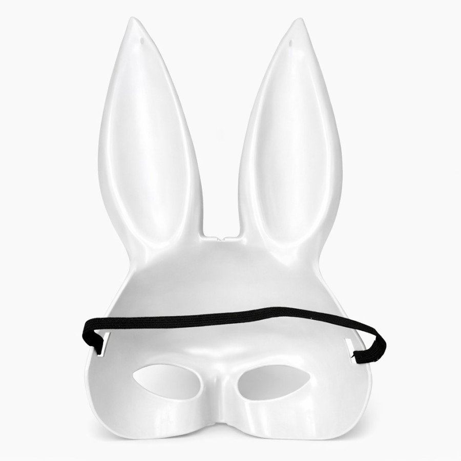 White Luxury Rabbit Mask with Long Ears