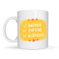 Believe Pursue Achieve Written Porcelain Mug MODEL 124 – Motivating Design, Inspiring Coffee & Tea Cup, Special Gift Believe Pursue Achieve Written Porcelain Mug MODEL 124 – Motivating Design, Inspiring Coffee & Tea Cup, Special Gift
