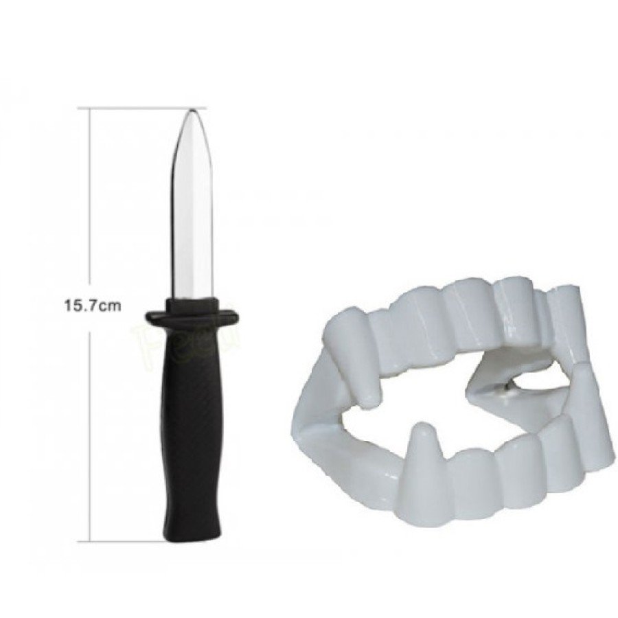 Vampire Tooth - Joke Knife - Theater Play Set Set of 2 Vampire Tooth - Joke Knife - Theater Play Set Set of 2