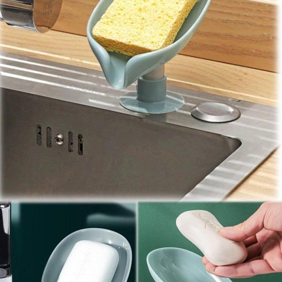 Drainage Solid Soap Dispenser with Suction Cup and Water Drain - Sponge Dispenser