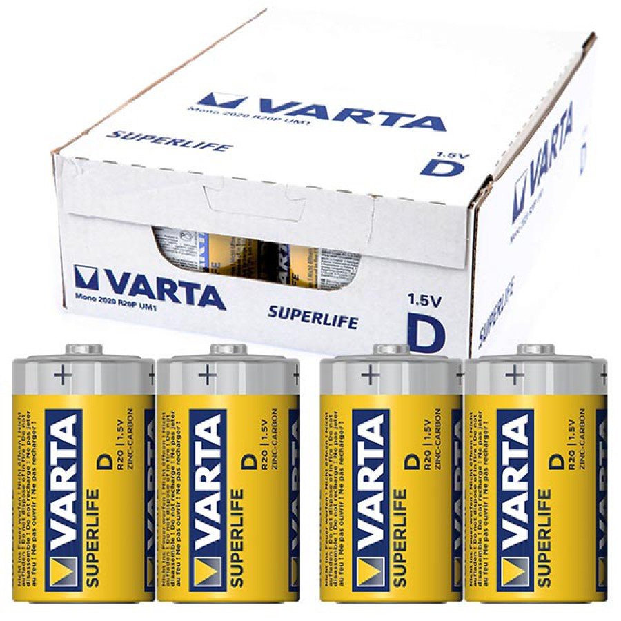 Varta Superlife Zinc Large D Size Battery 24 Pack