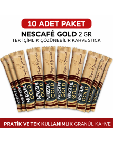 Coffee Gold 2 Gr 10 Pieces Single Use Stick Instant Granulated Coffee Package
