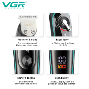 VGR V-075 T Blade Zero Cut LCD Display Rechargeable Shaver VGR V-075 T Blade Zero Cut LCD Display Rechargeable Shaver