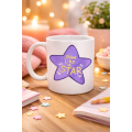Shine Like a Star – Purple Star Design Porcelain Mug with Motivational Message MODEL 122, Daily Use & Gift Cup