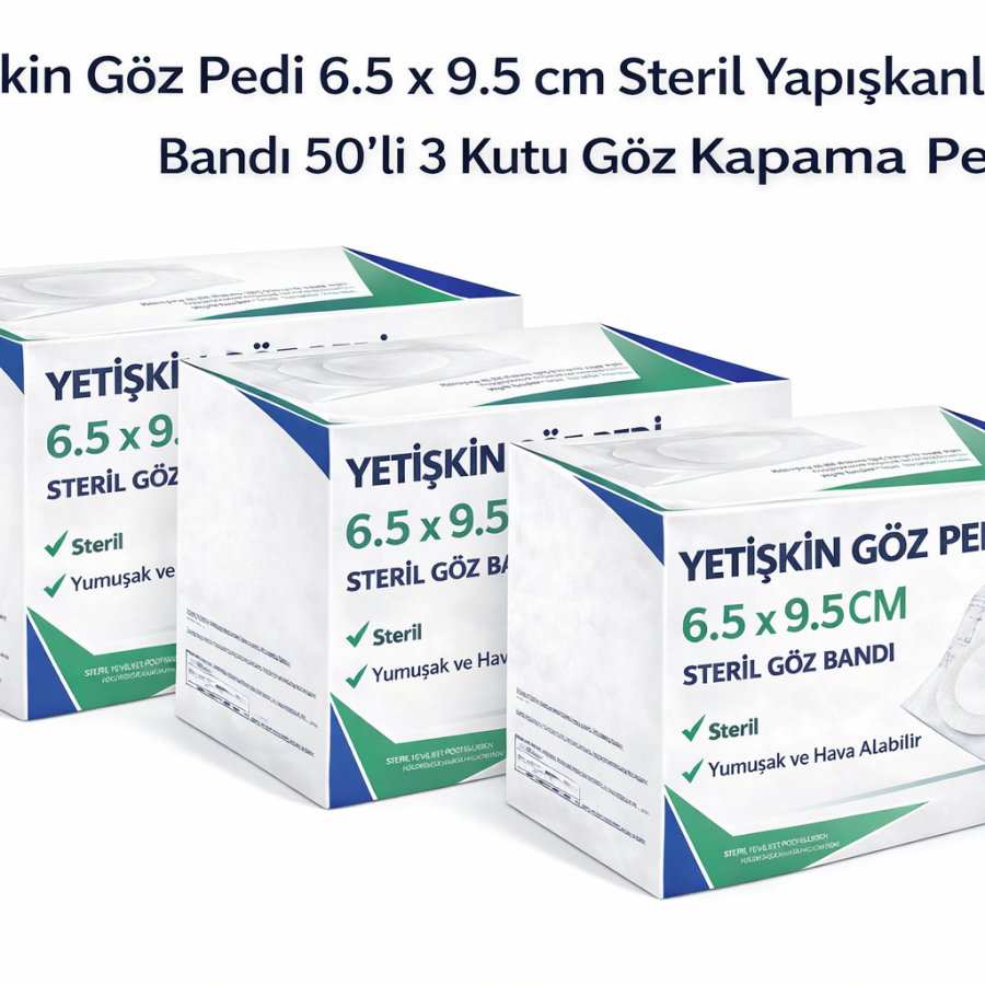 Adult Eye Pad 6.5 x 9.5 cm Sterile Adhesive Eye Tape 3 Boxes of 50 Eye Cover Pads Adult Eye Pad 6.5 x 9.5 cm Sterile Adhesive Eye Tape 3 Boxes of 50 Eye Cover Pads