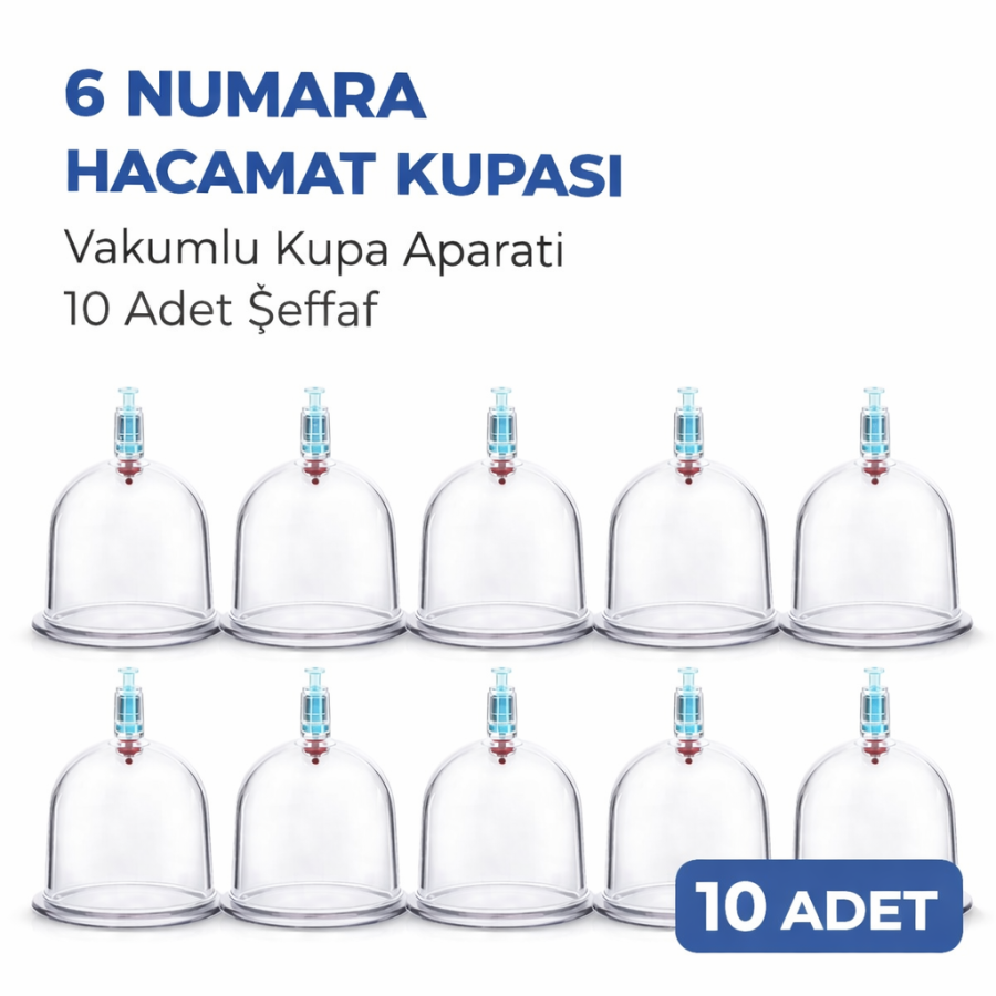 Size 6 Cupping Cup 10 Pieces Vacuum Cup Durable Plastic Manual Cupping Cup