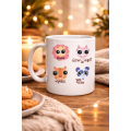 Porcelain Mug with Cute Animal Figure MODEL 70 – Special Edition Mug with “Roar • Glow All Night • Make • Yee Haw” Design
