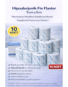 Hypoallergenic Fix Patch 5 cm x 5 m 10 Pieces Nonwoven Medical Fixation Tape Adhesive Dressing Patch