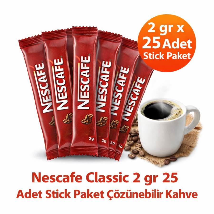 Kahve Classic 2 gr 25 Stick Pack Instant Coffee
