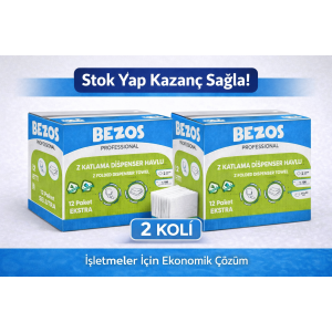 Z-Fold Dispenser Towel 2 Layers 20x22 cm 100% Cellulose 2 Boxes Advantage Package