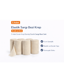Elastic Bandage Crepe 5 cm x 4 m 5 Pieces Flexible Crepe Bandage Elastic Bandage Set