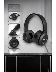 Ergonomic Bluetooth Headset with Over-Ear TF Card and AUX Support