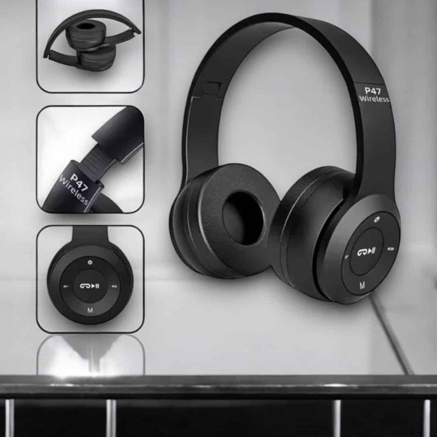 Ergonomic Bluetooth Headset with Over-Ear TF Card and AUX Support