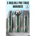 Professional Hair and Beard Care Set with 3 Heads Body, Nose and Ear Hair Removal Professional Hair and Beard Care Set with 3 Heads Body, Nose and Ear Hair Removal