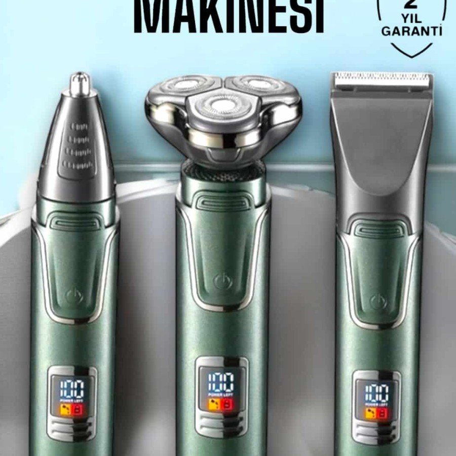 Professional Hair and Beard Care Set with 3 Heads Body, Nose and Ear Hair Removal Professional Hair and Beard Care Set with 3 Heads Body, Nose and Ear Hair Removal