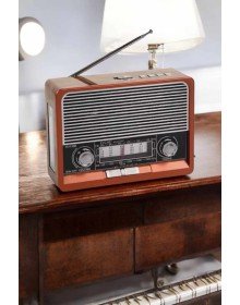 Nostalgic Radio with USB, AUX and SD Card Input, Bluetooth Connection
