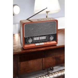 Nostalgic Radio with USB, AUX and SD Card Input, Bluetooth Connection