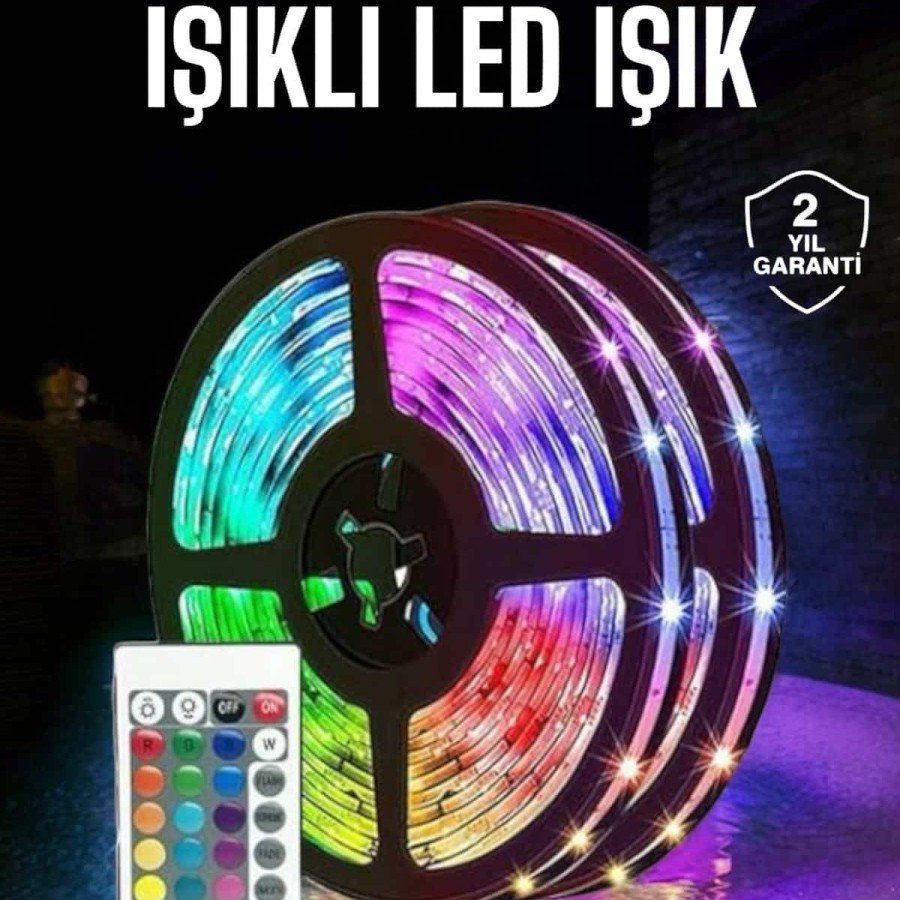 5 Meter LED Strip RGB Light with Remote Control Power Adapter Suitable for All Environments