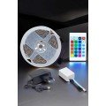 5 Meter LED Strip RGB Light with Remote Control Power Adapter Suitable for All Environments