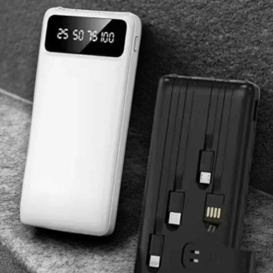 Powerbank 20.000 Mah LCD Screen USB Lightning Type-C Compatible iOS and Android