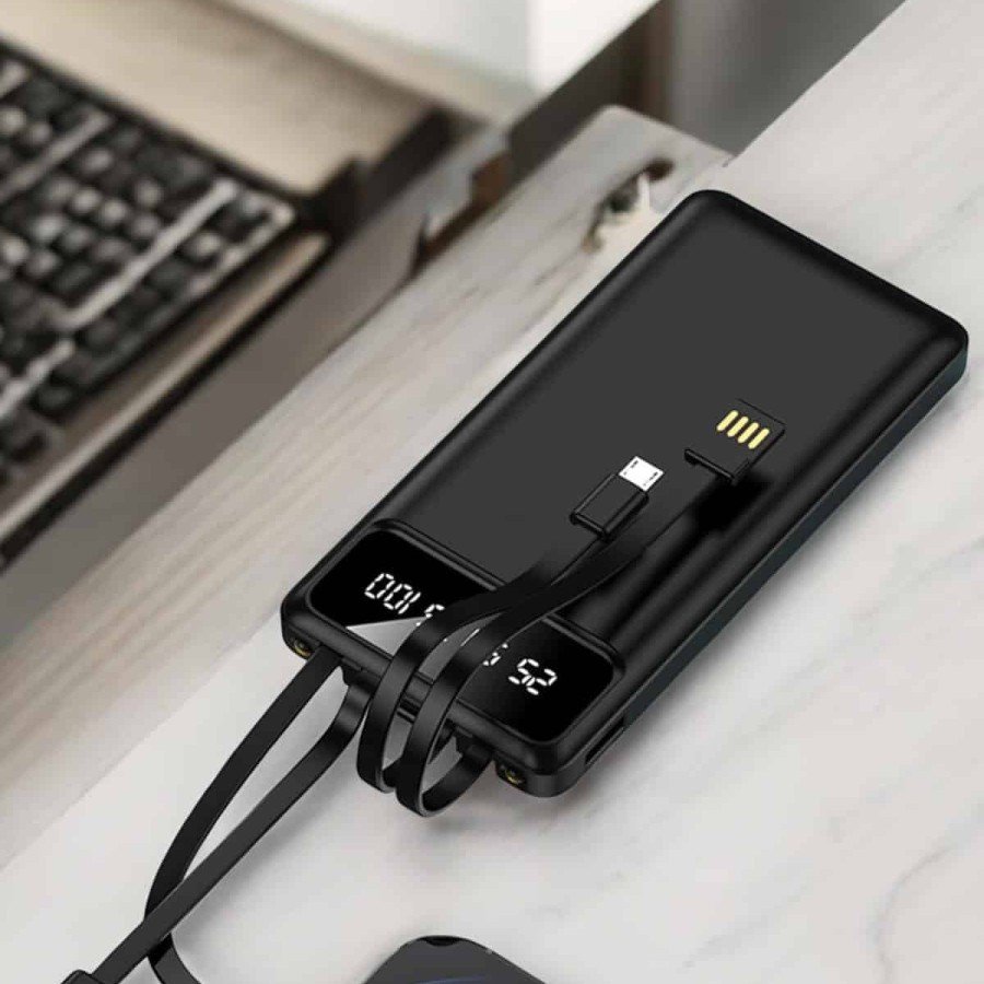 Powerbank 20.000 Mah LCD Screen USB Lightning Type-C Compatible iOS and Android