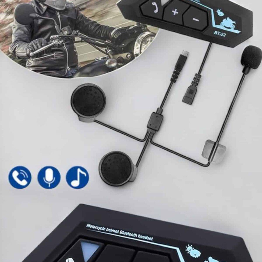 Helmet Headset Bluetooth Motorcycle Headset Intercom Waterproof
