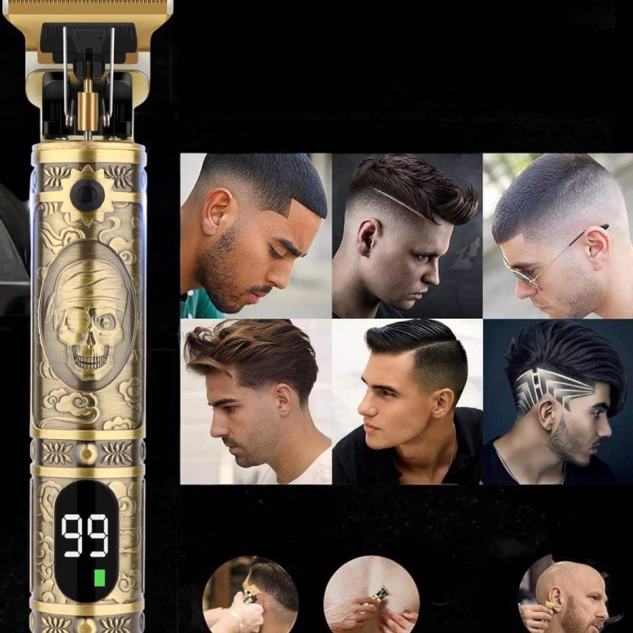 Shaver Rechargeable Professional Hair Clipper Gold Scratch Shaving