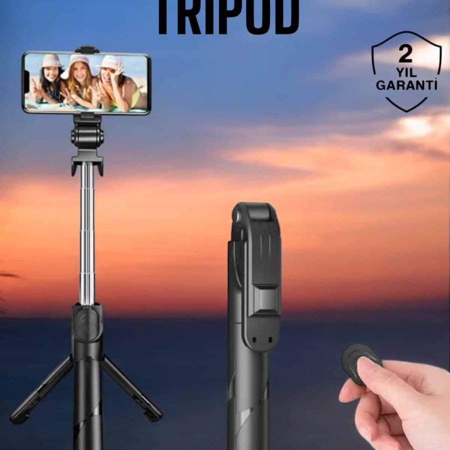 Tripod Wireless Bluetooth Connected Selfie Stick 360 Degree Rotatable