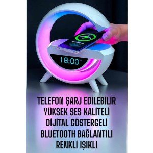 Bluetooth Speaker with Digital Display Wireless Charging RGB Light Bluetooth Speaker with Digital Display Wireless Charging RGB Light