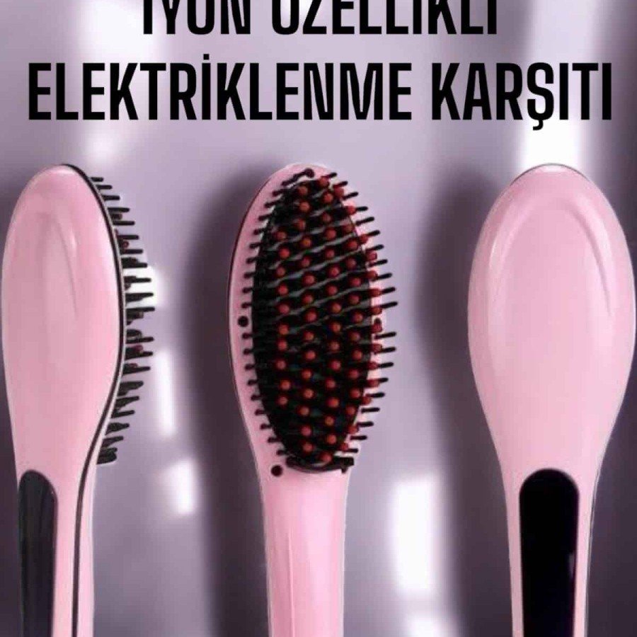 Hair Straightener Comb Heat Adjustable Anti-Damage Straightener Blow Dryer Comb