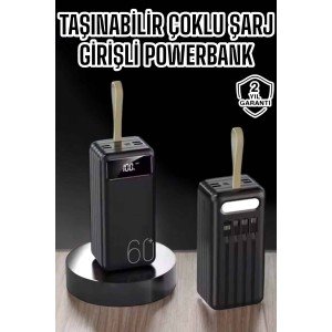 Powerbank 60.000 MAH 4 Ports Long Charging Time with Digital Display