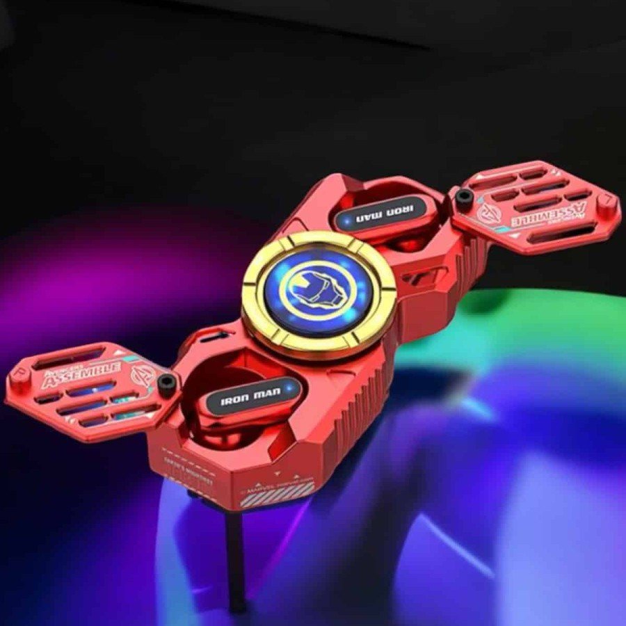 Red Wireless Bluetooth Headset Fidget Spinner Headset