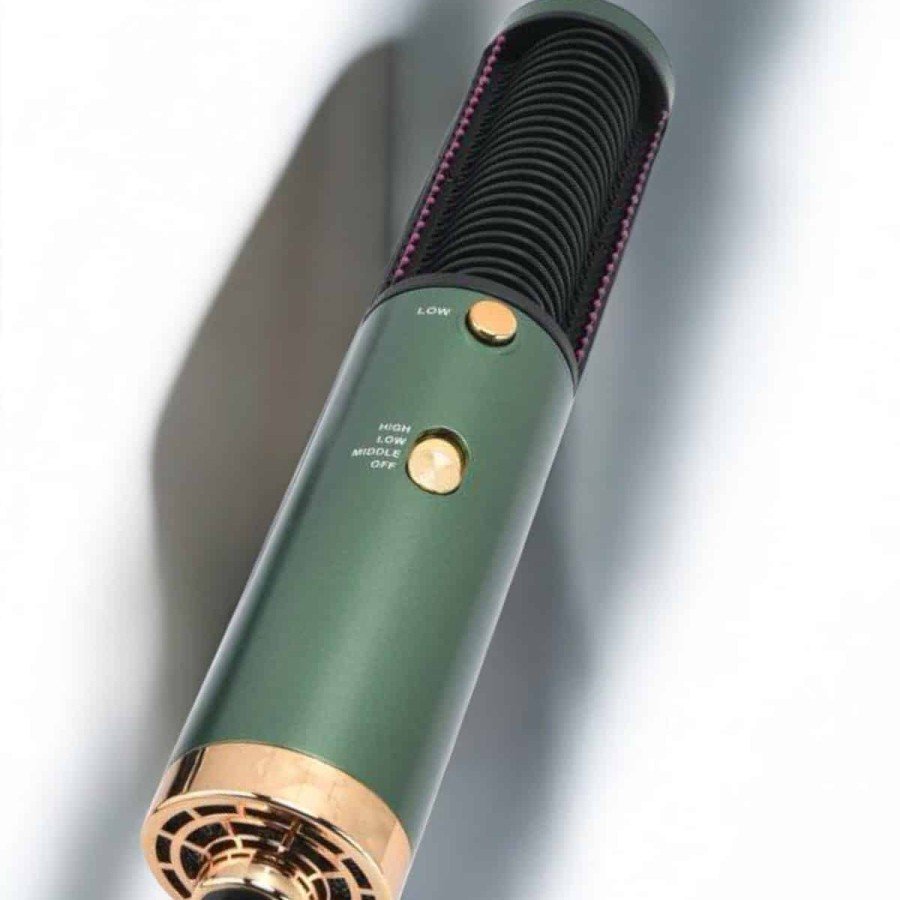 Blow Dryer Comb Straightener Ceramic Coating Anti-Frizz