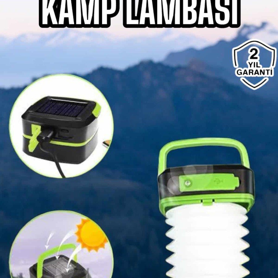 Solar Powered LED Lamp Camping Lamp Foldable Lamp USB Rechargeable