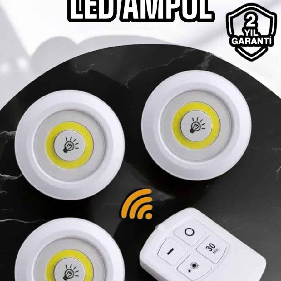 Spot Lamp LED Light 3 Remote Control Battery Operated Adhesive Wireless