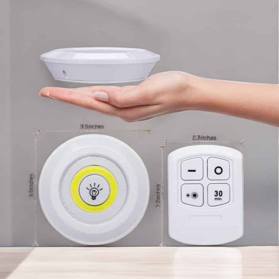 LED Lamp 3 LED Remote Controlled Adhesive White Light
