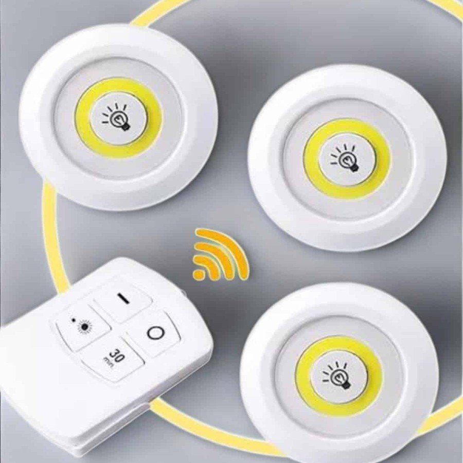LED Lamp 3 LED Remote Controlled Adhesive White Light